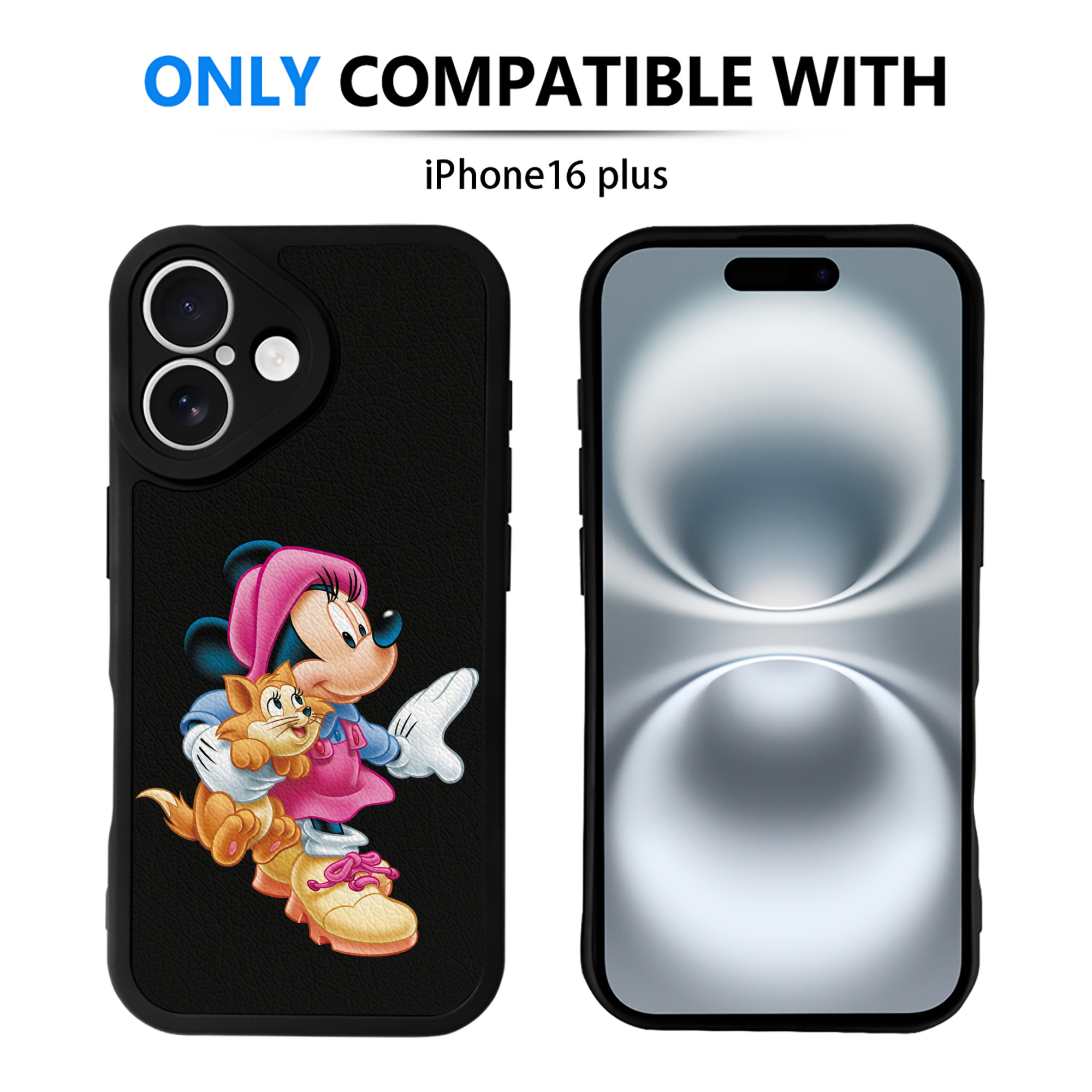 （画像用） ミッキーマウス Mickey Mouse 【iPhone 16シリーズ対応】シリコンスマホケース（レザー調） 材質：シリコン
